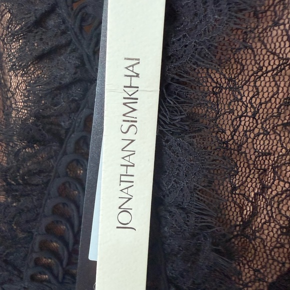 JONATHAN SIMKHAI Chantilly‎ Black Lace High Collar Midi Dress Size 0 - Picture 5 of 7